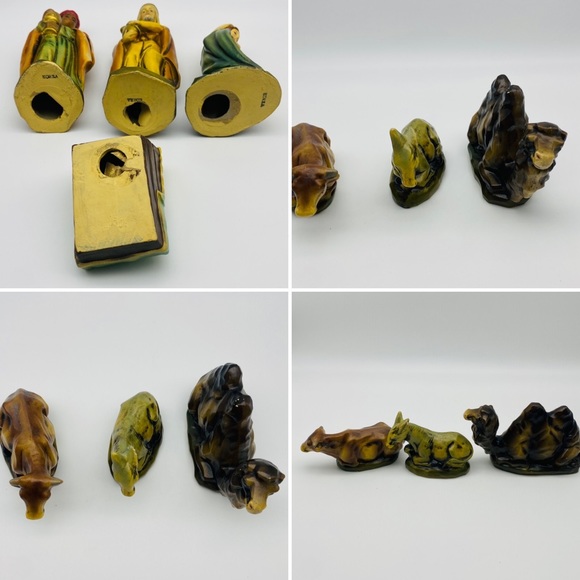 Vintage 9 Piece Nativity Set Made in Japan Handprinted Chalkware - Picture 14 of 16